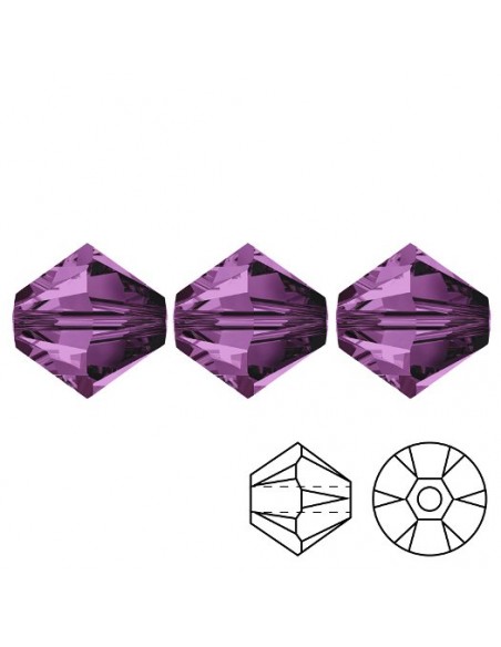 Bicono in Cristallo GT Crystal mm 4 Amethyst - 144PZ Bicono in Cristallo GT Crystal mm 4 Amethyst - 144PZ