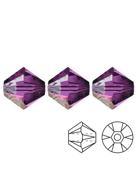 Bicono in Cristallo GT Crystal mm 4 Amethyst AB - 144PZ
