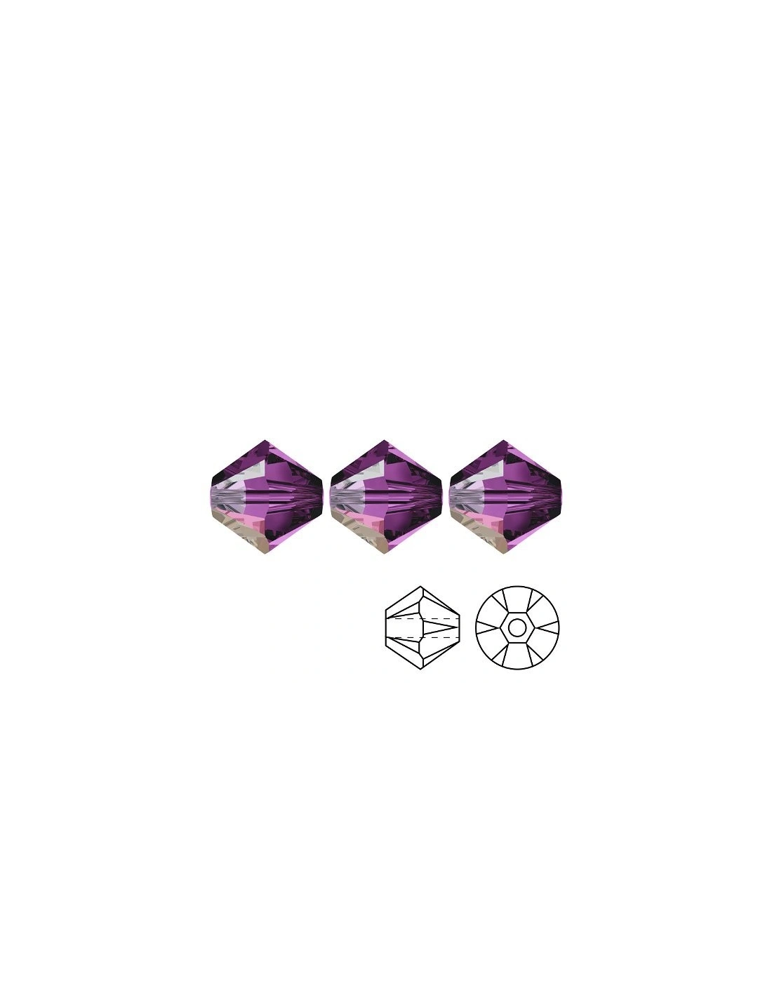 Bicono in Cristallo GT Crystal mm 4 Amethyst AB - 144PZ