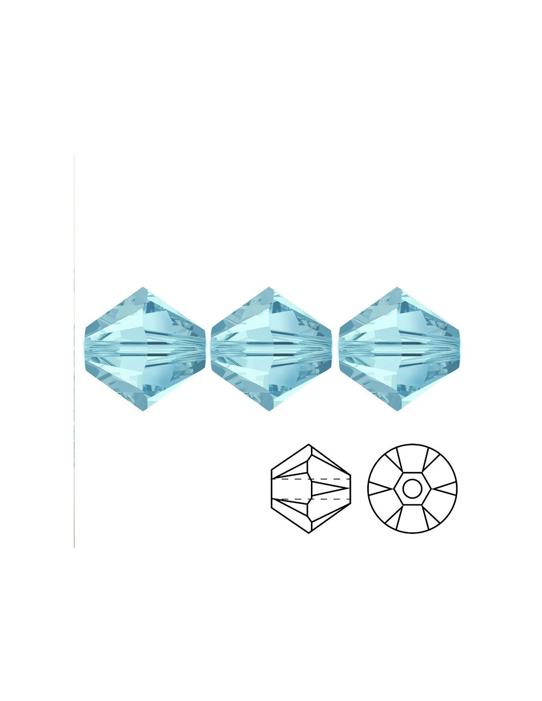 Bicone Aqua 4 mm- 144Pcs - Biconi