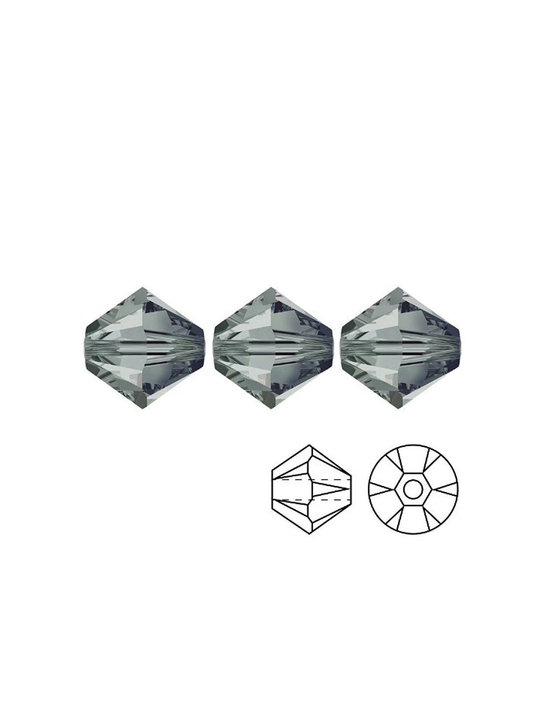 Bicono in Cristallo GT Crystal mm 4 Bl. Diamond - 144PZ