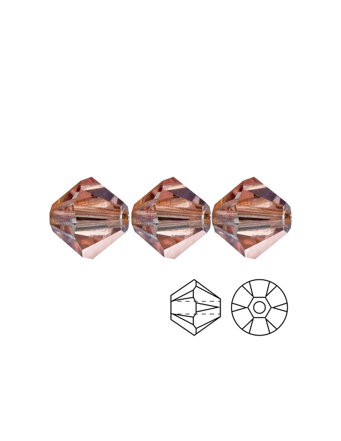 Bicono in Cristallo GT Crystal mm 4 Capri Gold Half - 144PZ