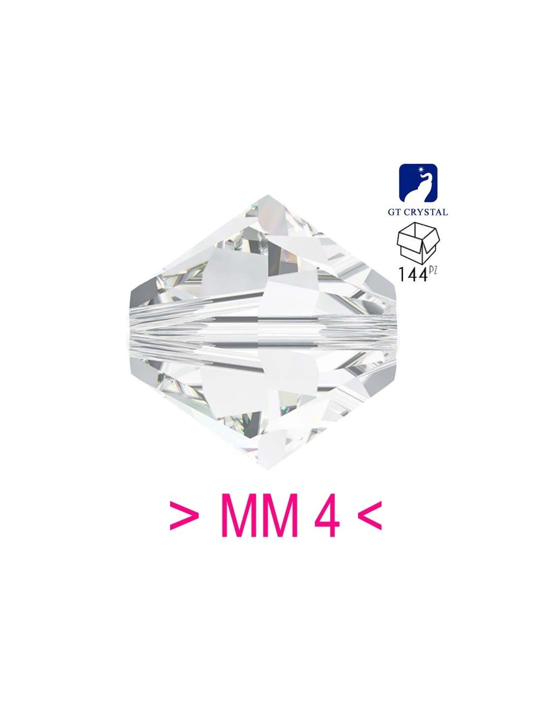 Bicone  Crystal 4 mm - 144Pcs - Biconi