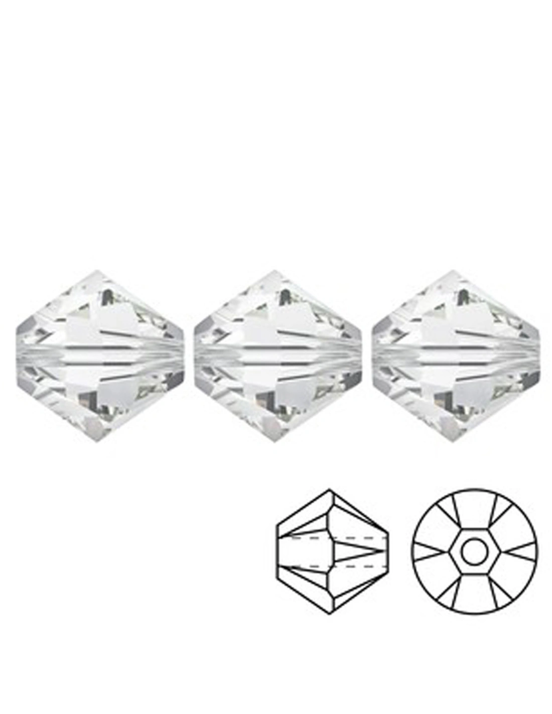 Bicone  Crystal 4 mm - 144Pcs - Biconi