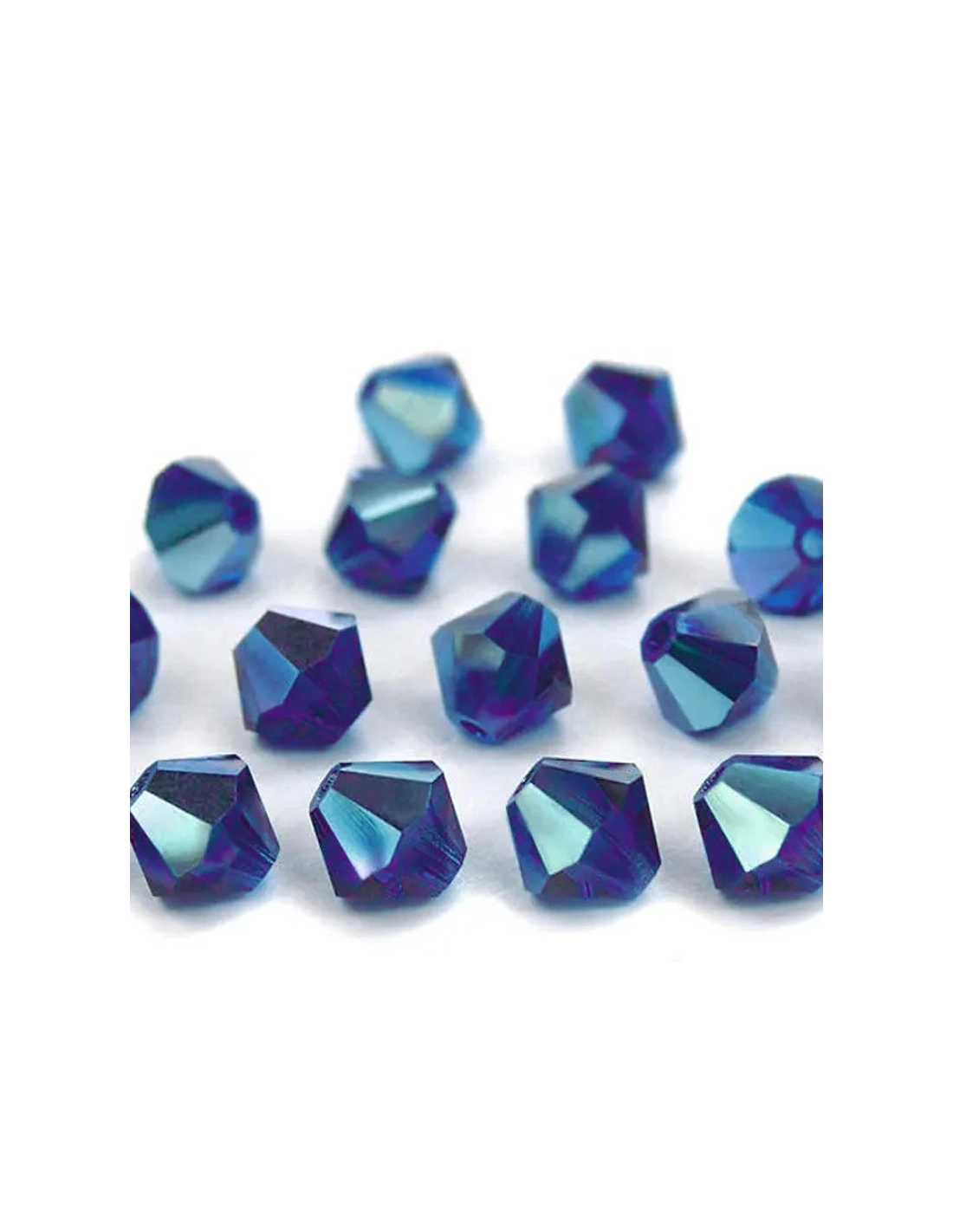 Bicone Dark Aqua AB 4 mm-  144 pcs - Biconi