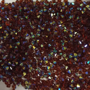 Bicone Dark Topaz AB 4 mm -... 2