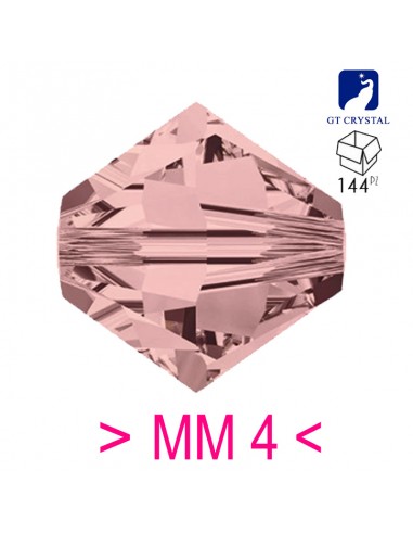 Bicono in Cristallo GT Crystal mm 4 French Rose - 144PZ