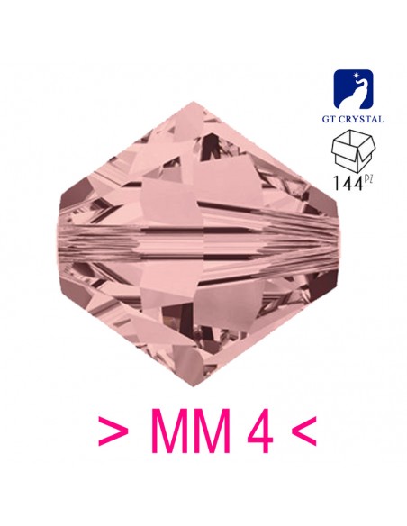 Bicono in Cristallo GT Crystal mm 4 French Rose - 144PZ