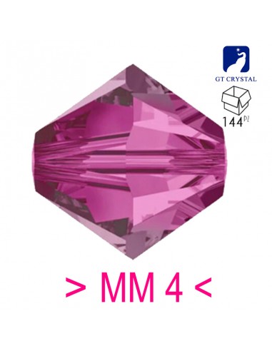 Bicono in Cristallo GT Crystal mm 4 Fuchsia - 144PZ