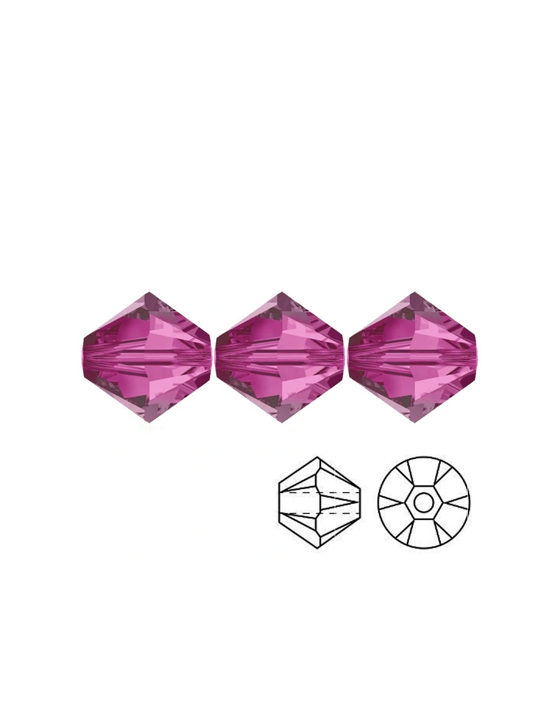 Bicone Fuchsia  4 mm - 144 pcs - Biconi
