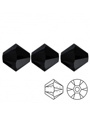 Bicone Jet 4 mm - 144 Pcs Bicone Jet 4 mm - 144 Pcs