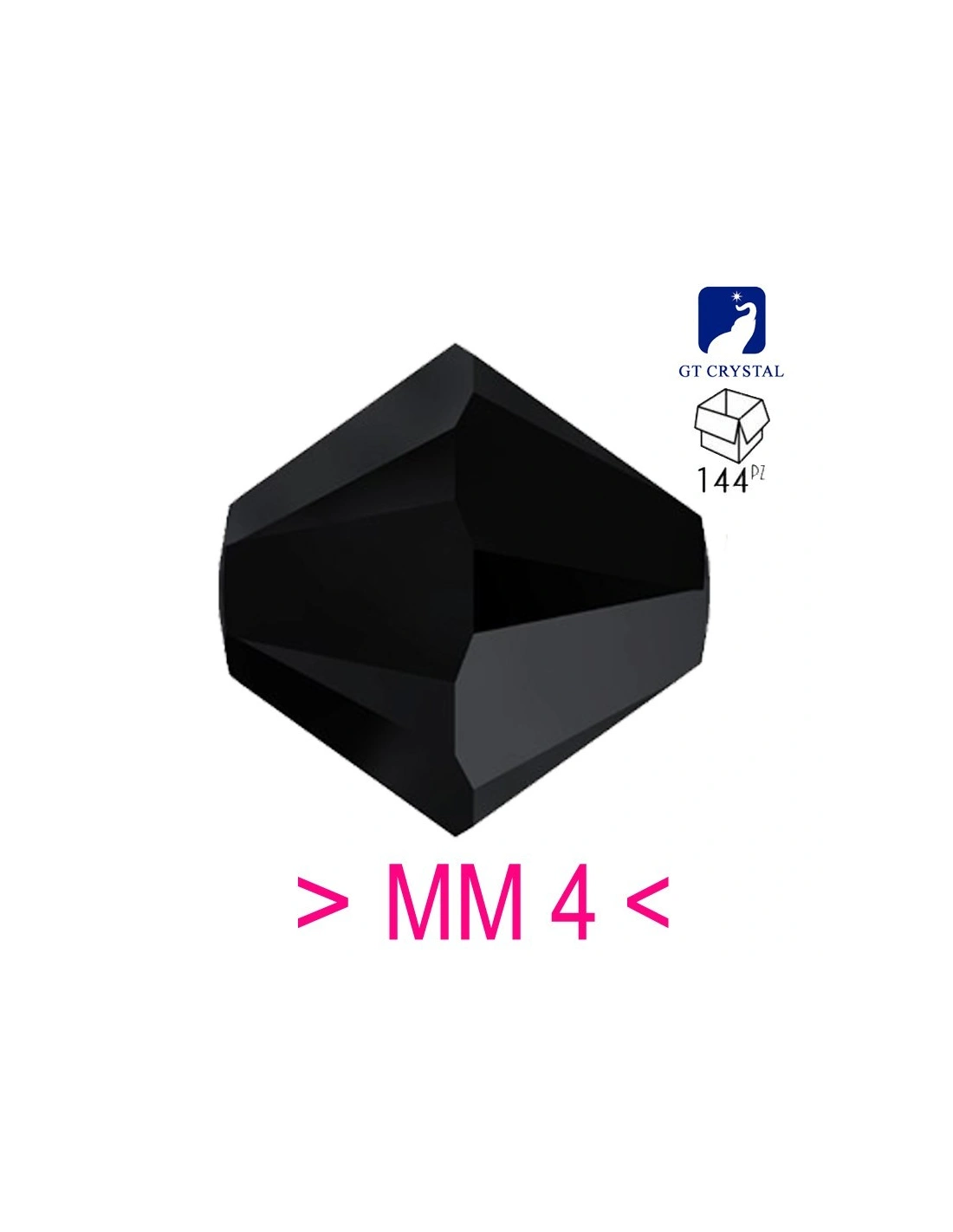 Bicono in Cristallo GT Crystal mm 4 Jet - 144PZ