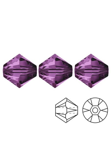 Bicono in Cristallo GT Crystal mm 6 Amethyst - 144PZ