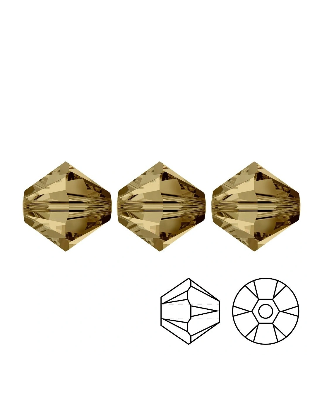 Bicono in Cristallo GT Crystal Lt. Col. Topaz - 144PZ