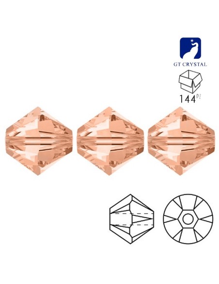 Bicono in Cristallo GT Crystal mm 4 Lt. Peach - 144PZ