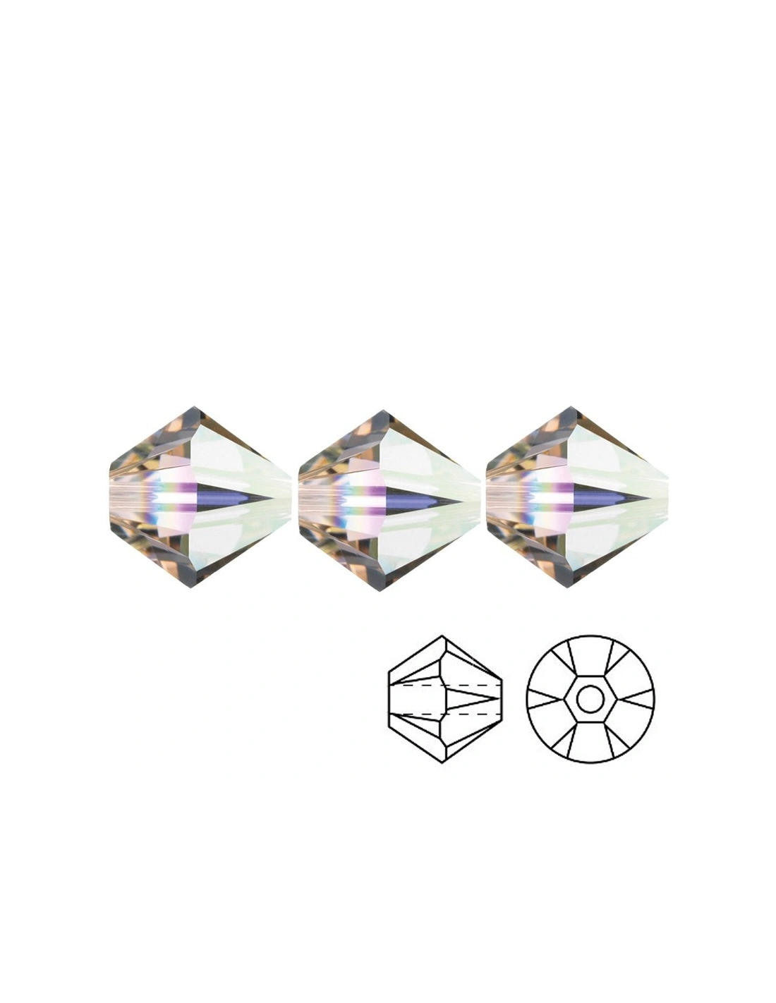 Bicone Heather 4 mm - 144Pcs - Biconi