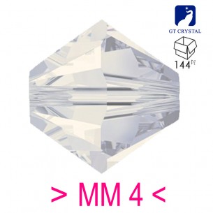 Bicono in Cristallo GT Crystal mm 4 White Opal - 144PZ
