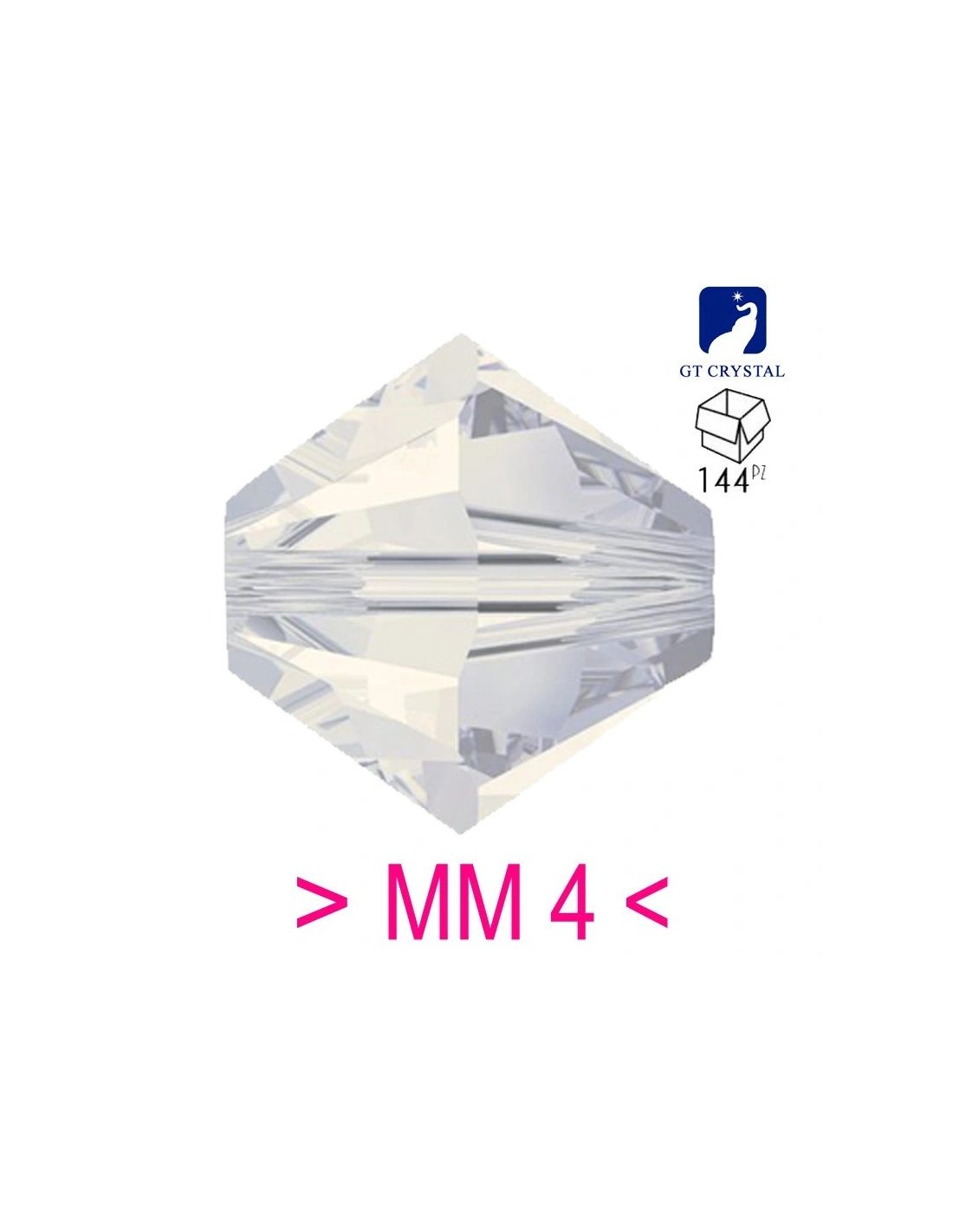 Bicone White Opal 4 mm - 144 pcs - Biconi