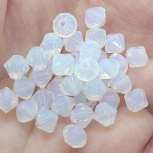 Bicone White Opal 4 mm -... 2