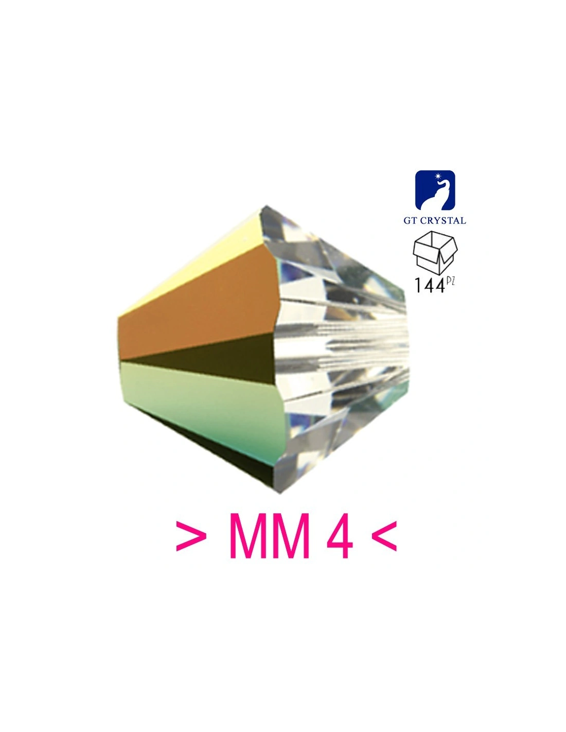 Bicono in Cristallo GT Crystal mm 4 Marea - 144PZ