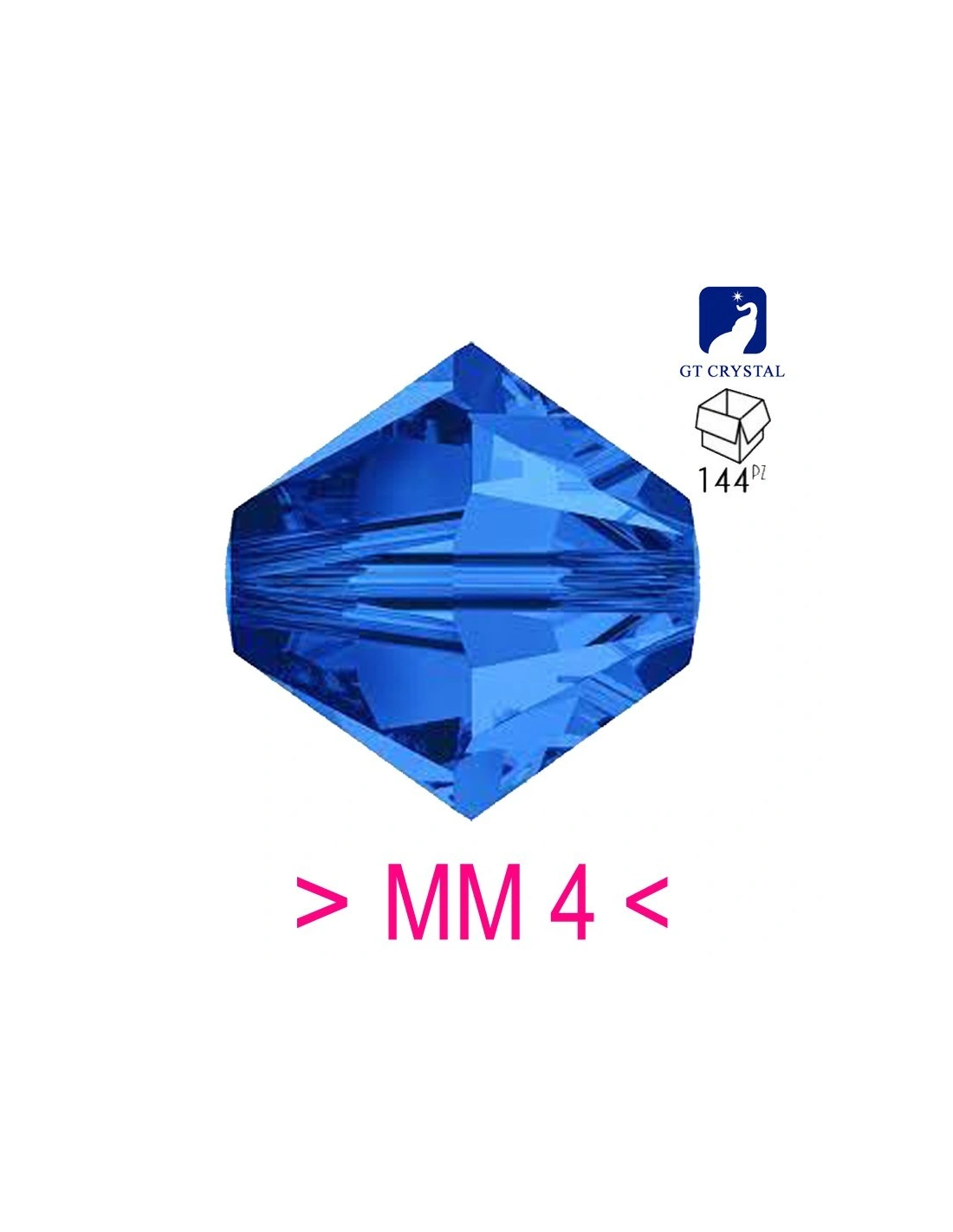 Bicone Sapphire mm 4 -144 pcs - Biconi