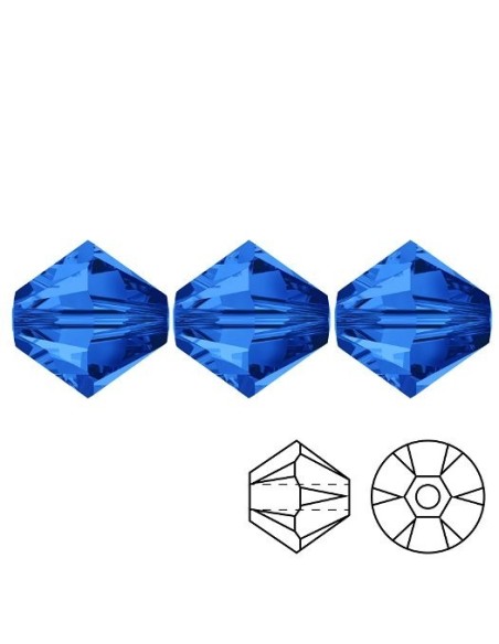 Bicono in Cristallo GT Crystal mm 4 Sapphire - 144PZ