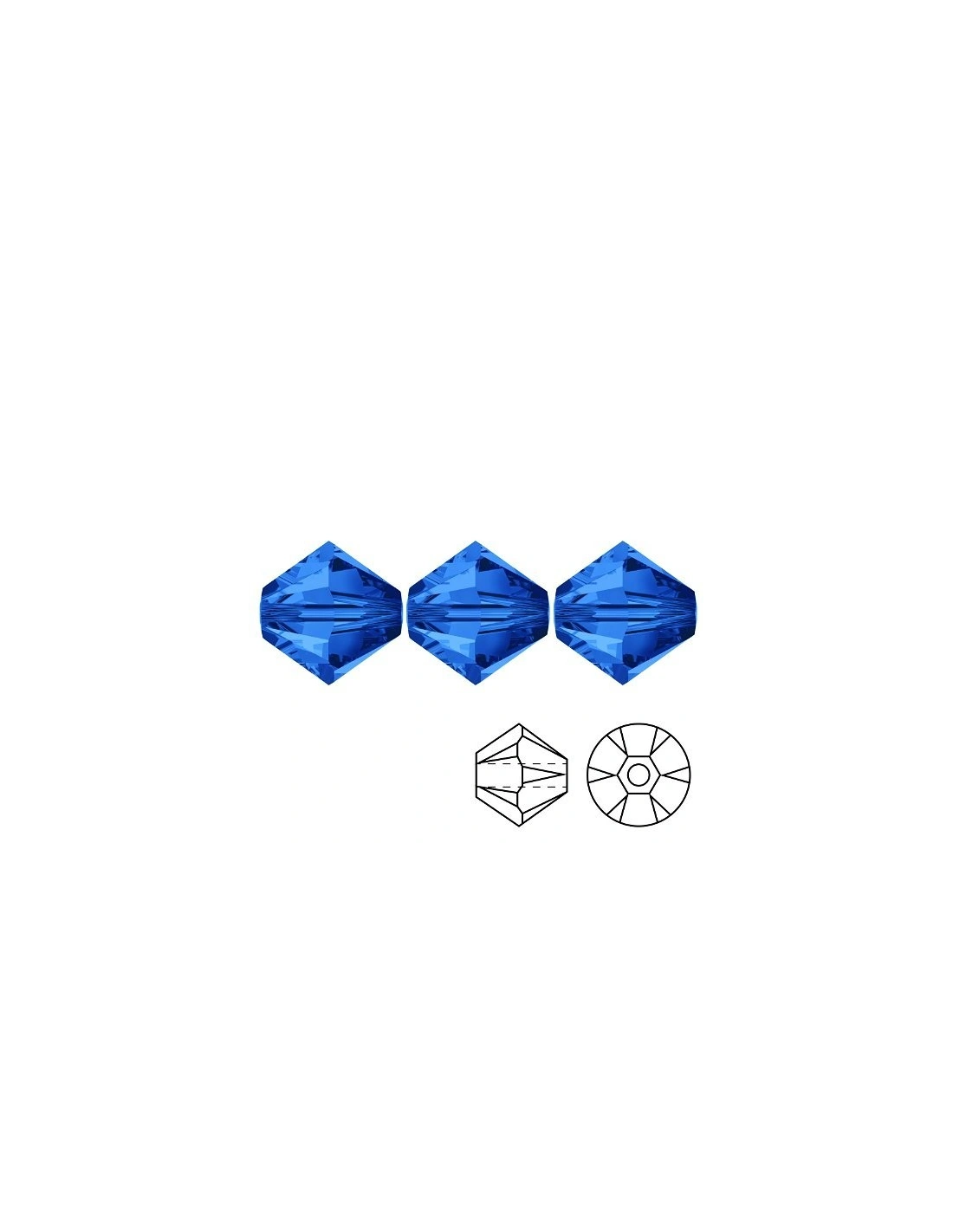 Bicone Sapphire mm 4 -144 pcs - Biconi
