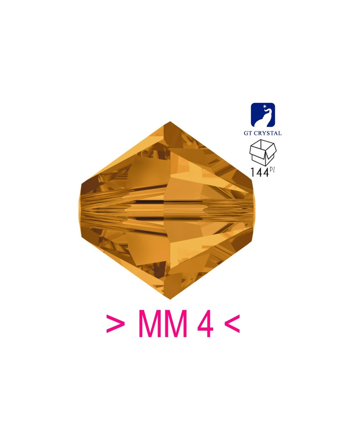 Bicone Topaz mm 4 - 144 pcs - Biconi