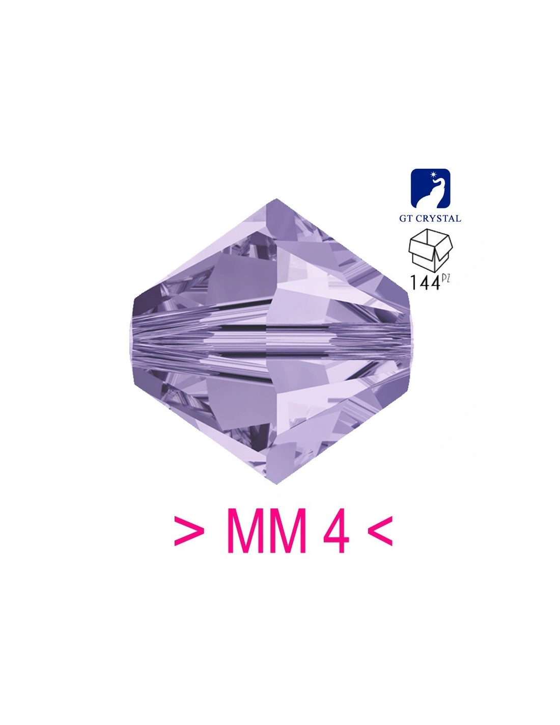 Bicono in Cristallo GT Crystal mm 4 Violet - 144PZ