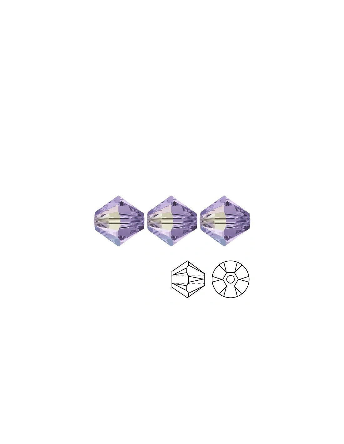 Bicone  Violet AB 4 mm - 144 pcs - Biconi