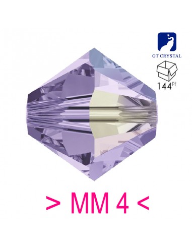 Bicono in Cristallo GT Crystal mm 4 Violet AB - 144PZ