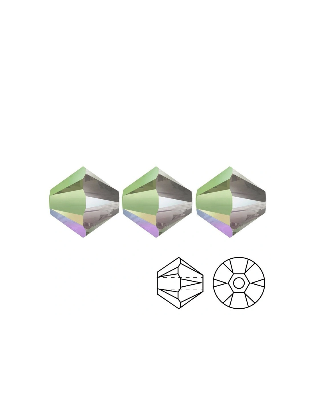 Bicone Vitrail  4mm - 144 pcs - Biconi