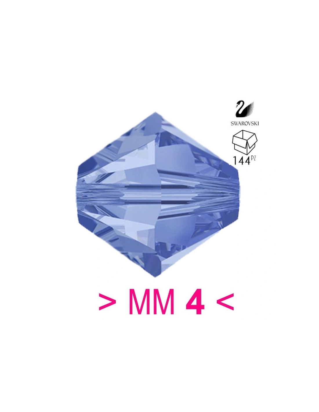 Bicone Swarovski mm 4 Lt. Sapphire - 144 pcs - Biconi