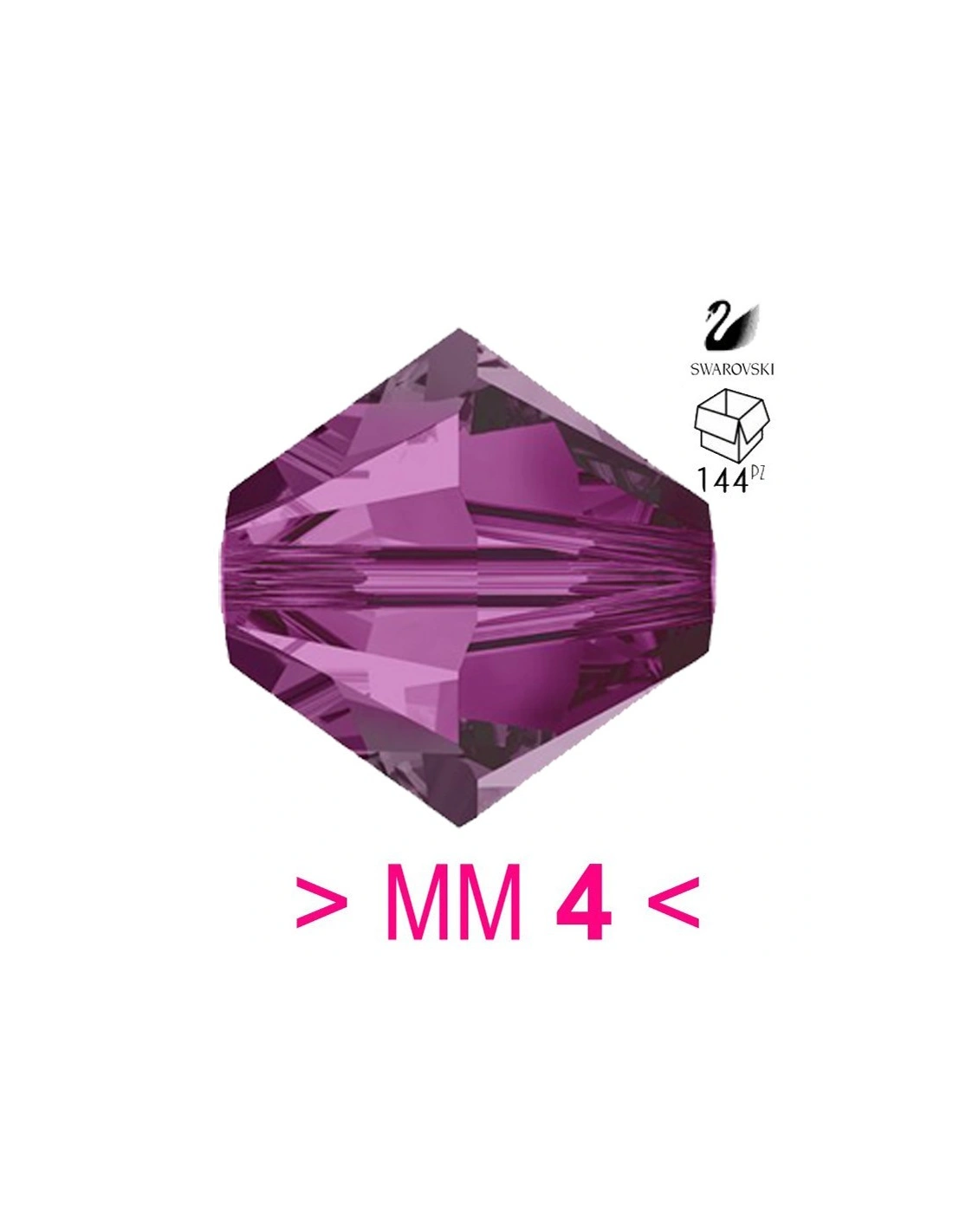 Bicono Swarovski mm 4 Fuchsia - 144PZ