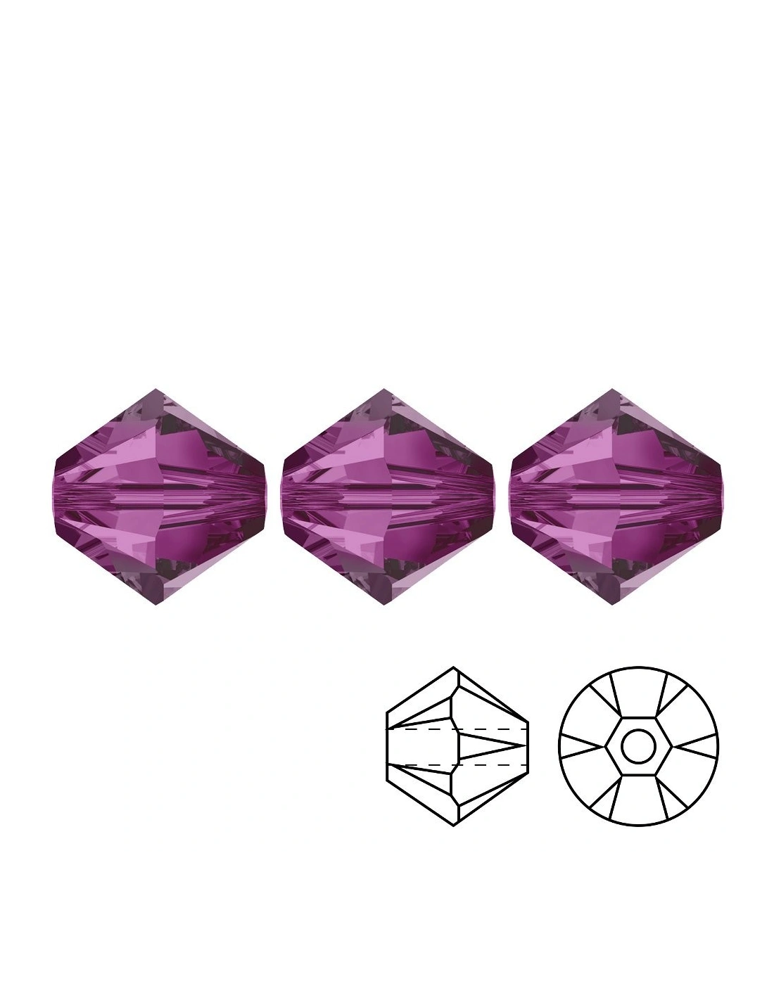 Bicone Swarovski mm 4 Fuchsia - 144 pcs - Biconi