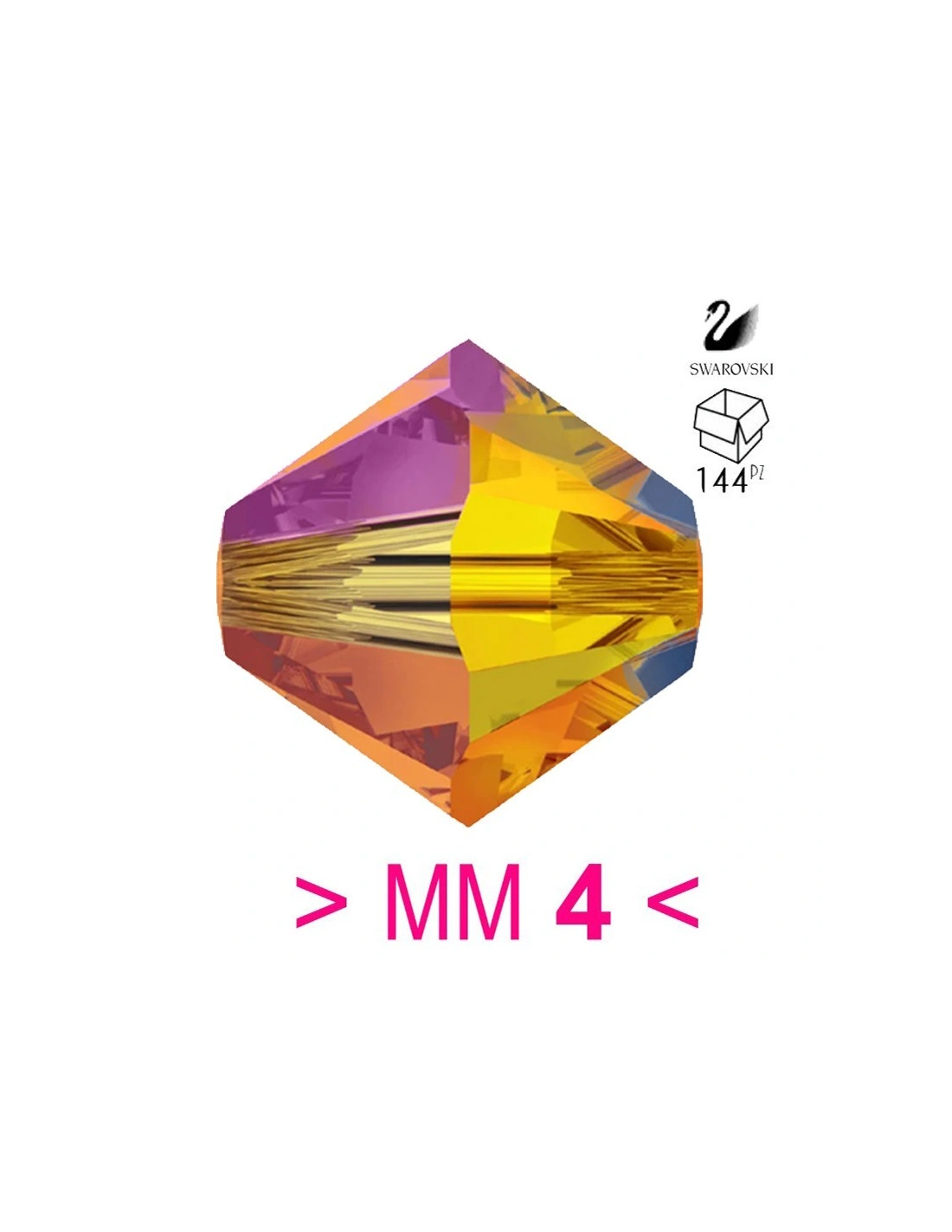 Bicono Swarovski mm 4 Fireopal AB - 144PZ