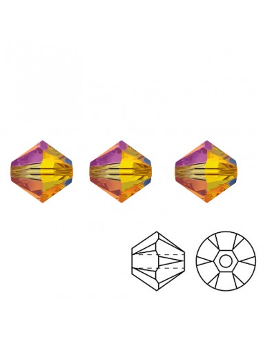 Bicone Swarovski mm 4 Fireopal AB -... Bicone Swarovski mm 4 Fireopal AB -...