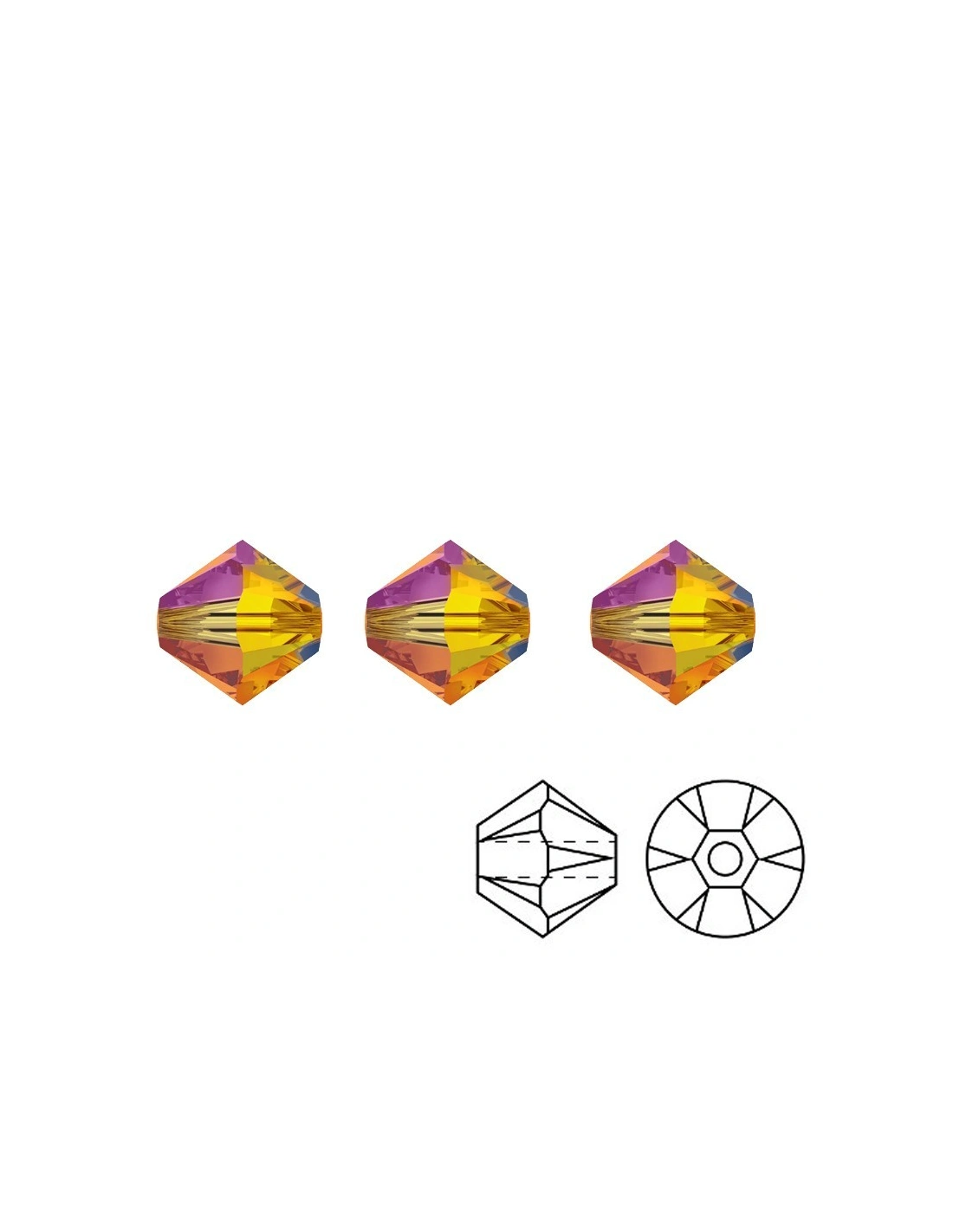 Bicono Swarovski mm 4 Fireopal AB - 144PZ