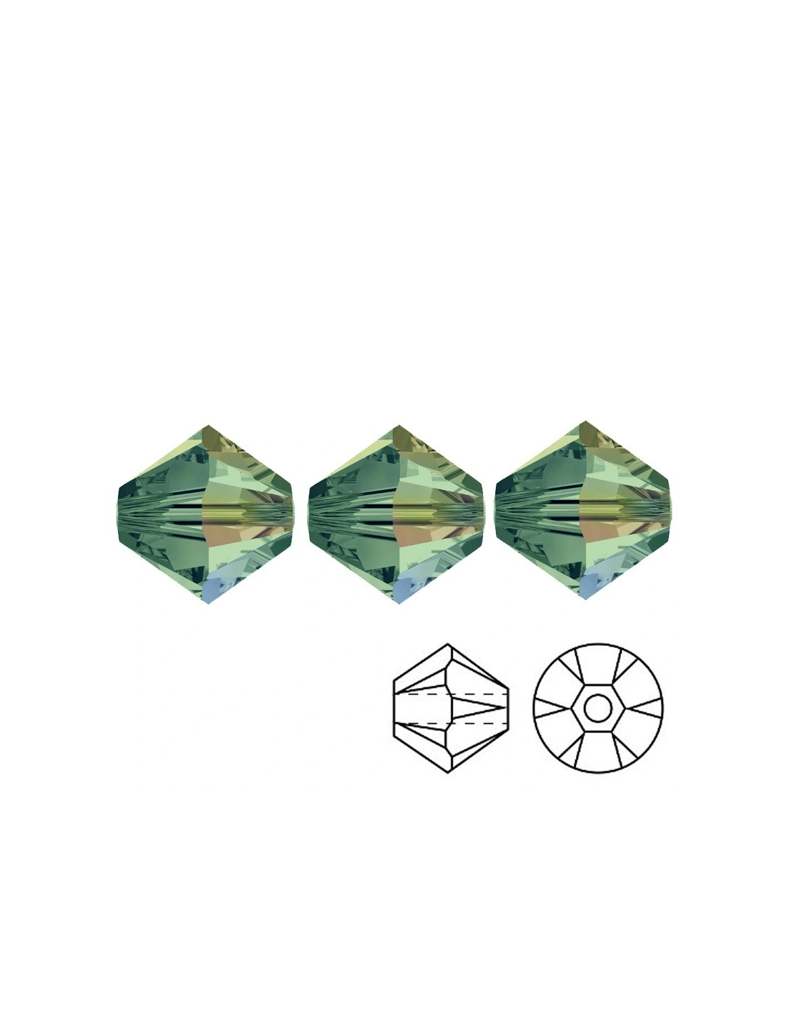 Bicone Swarovski mm 4 Erinite AB - 144 pcs - Biconi