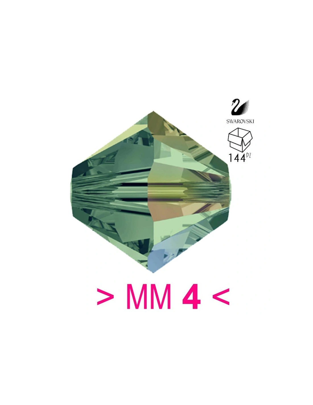 Bicone Swarovski mm 4 Erinite AB - 144 pcs - Biconi