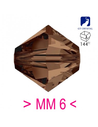 Bicono in Cristallo GT Crystal mm 6 Smoked Topaz - 144PZ