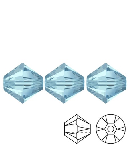 Bicono in Cristallo GT Crystal mm 6 Aqua - 144PZ