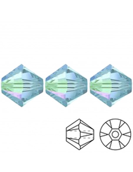 Bicono in Cristallo GT Crystal mm 6 Aqua AB - 144PZ