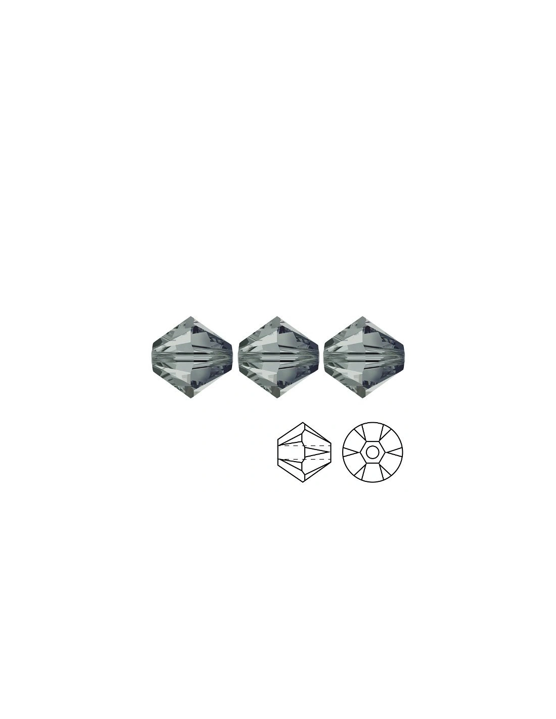Bicone  Bl. Diamond 6 mm - Pack 144 pcs - Biconi