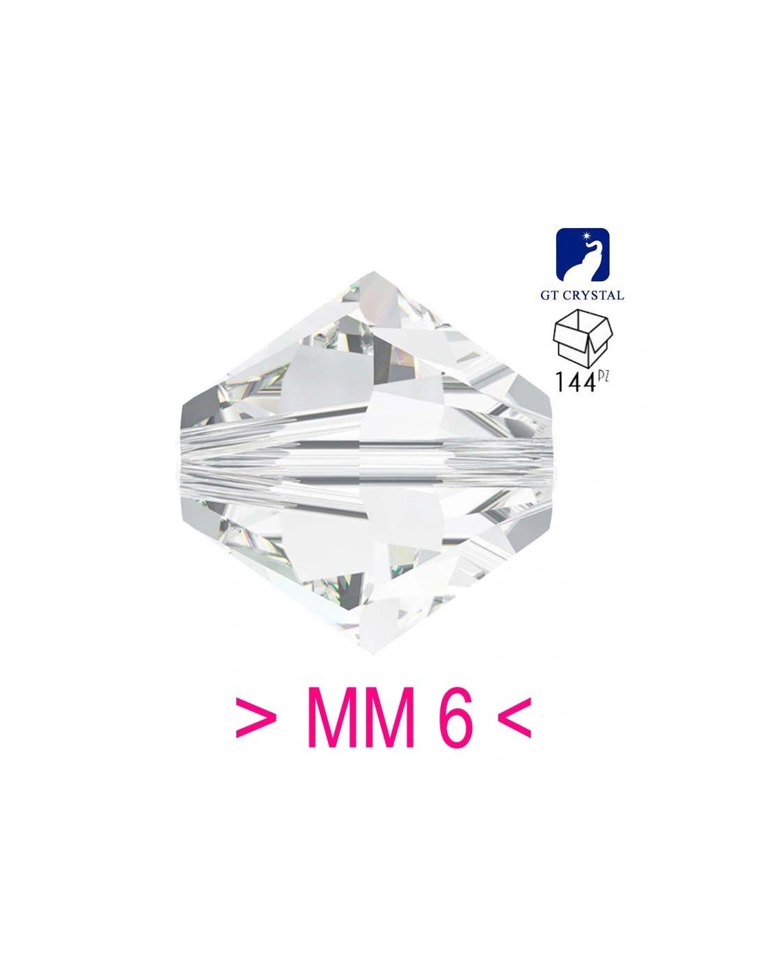 Bicono in Cristallo GT Crystal mm 6 Crystal - 144PZ