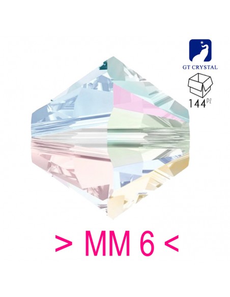 Bicono in Cristallo GT Crystal mm 6 Crystal AB - 144PZ