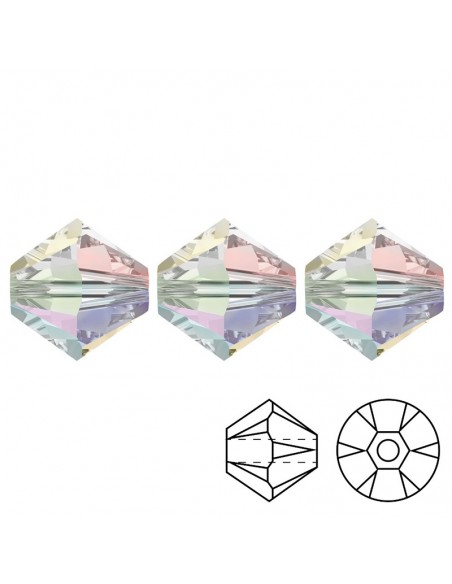 Bicono in Cristallo GT Crystal mm 6 Crystal AB - 144PZ