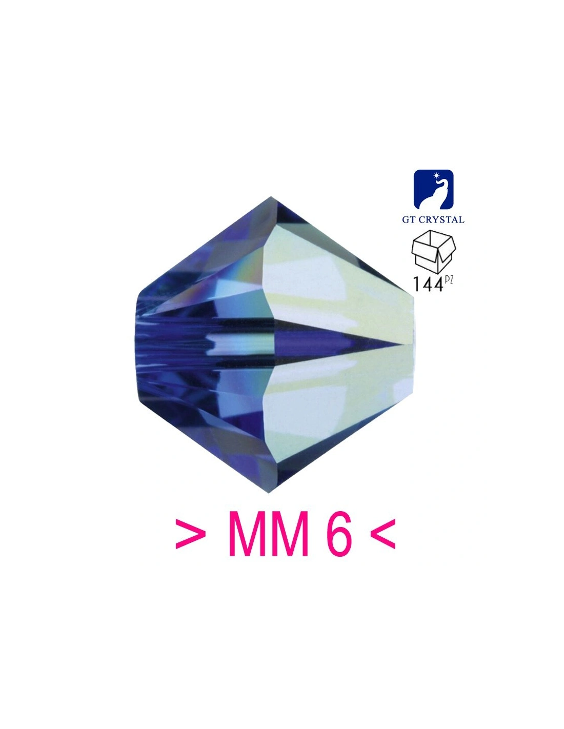 Dark Aqua Crystal Bicone AB - 144Pcs - Biconi