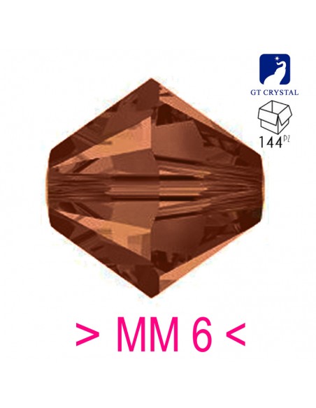 Bicono in Cristallo GT Crystal mm 6 Dark Topaz - 144PZ Bicono in Cristallo GT Crystal mm 6 Dark Topaz - 144PZ