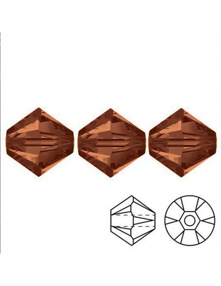 Bicono in Cristallo GT Crystal mm 6 Dark Topaz - 144PZ Bicono in Cristallo GT Crystal mm 6 Dark Topaz - 144PZ